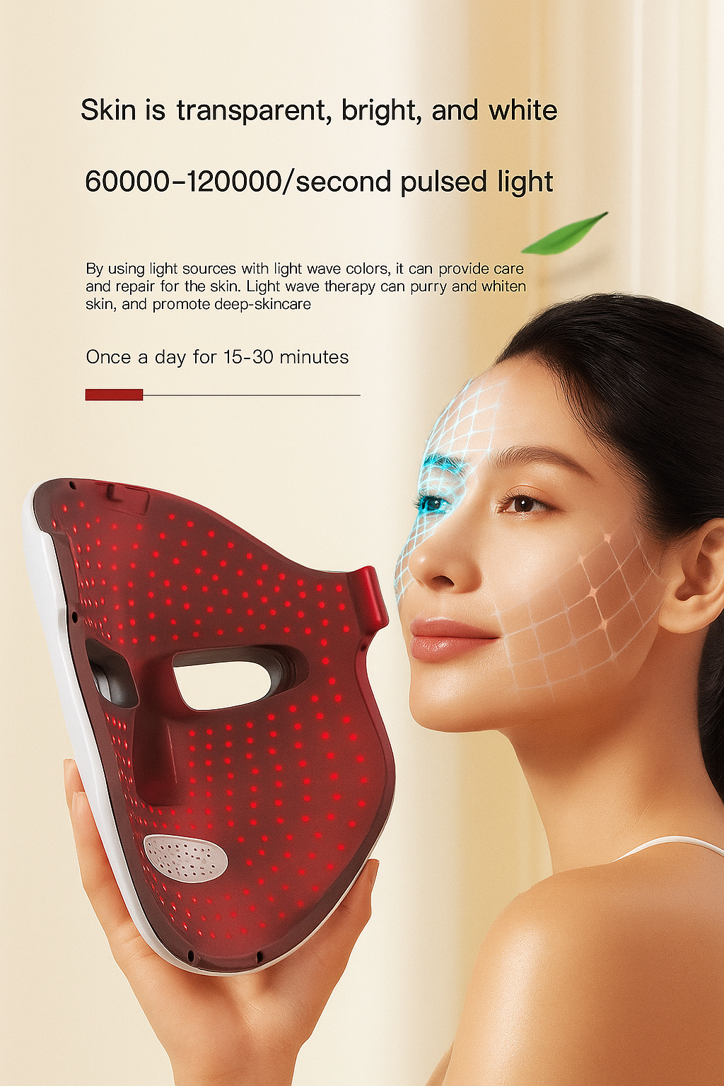Premium LED Light Therapy Face Mask for Acne, Wrinkles & Skin Rejuvenation
Transform your skincare routine with the LED Light Therapy Face Mask, a powerful beauty device that targets acne, wrinkles, and uneven skin tone using advanced LED wavelengths. The red, blue, and infrared lights rejuvenate your skin, boost collagen, and improve elasticity. Achieve youthful, radiant, and smooth skin effortlessly with this non-invasive, professional-grade LED facial treatment mask for home use.