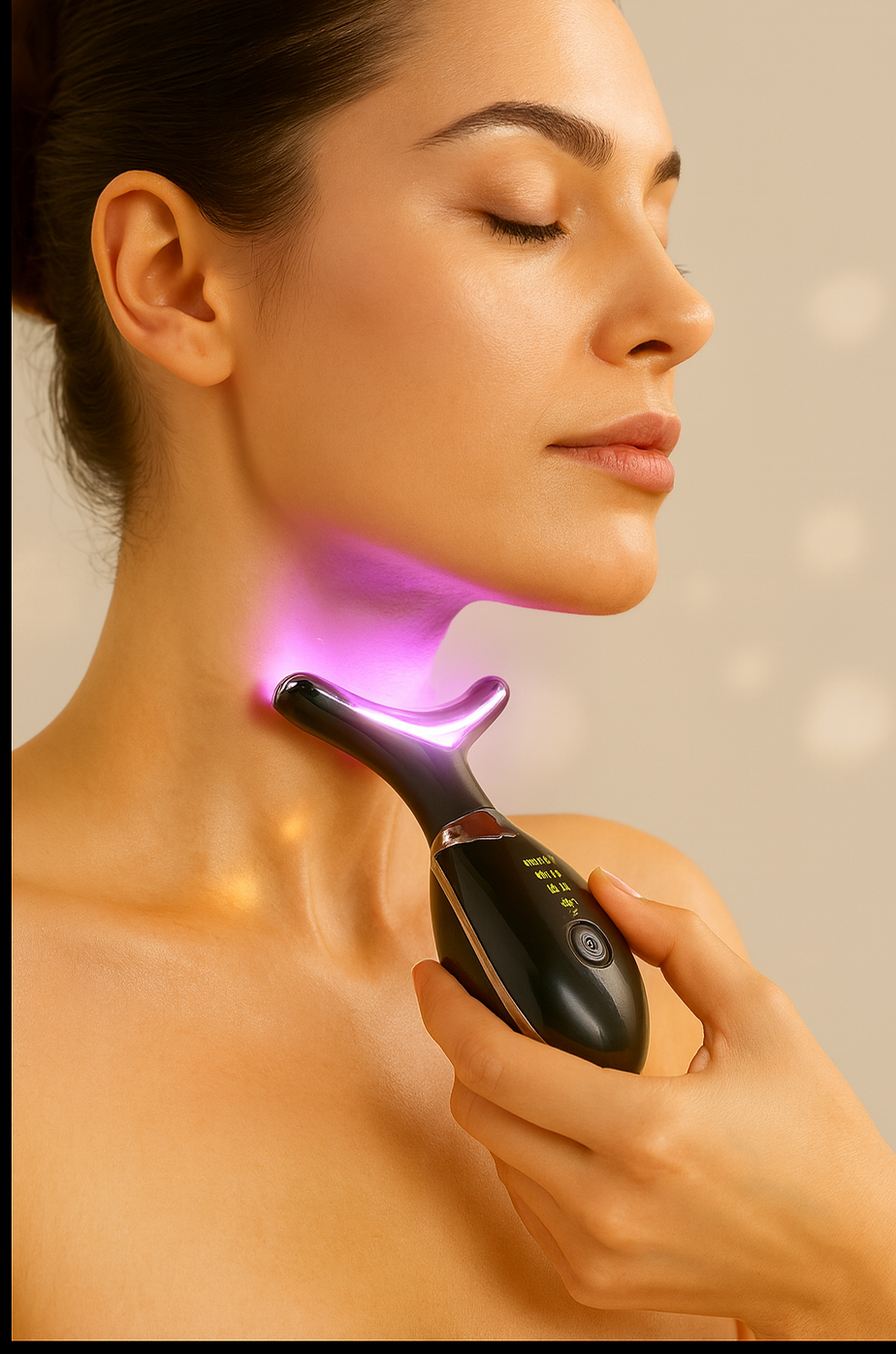 GlowNeck Revitalizer – Firm, Hydrate & Rejuvenate Neck Skin

Revitalize and firm your neck with the GlowNeck Revitalizer, designed to reduce wrinkles, fine lines, and sagging skin. This advanced beauty device uses gentle vibrations and light therapy to stimulate collagen, improve circulation, and enhance skin elasticity. Safe and easy to use, it delivers professional-grade results at home, promoting a youthful, smooth, and radiant neck while supporting long-lasting hydration and skin rejuvenation.